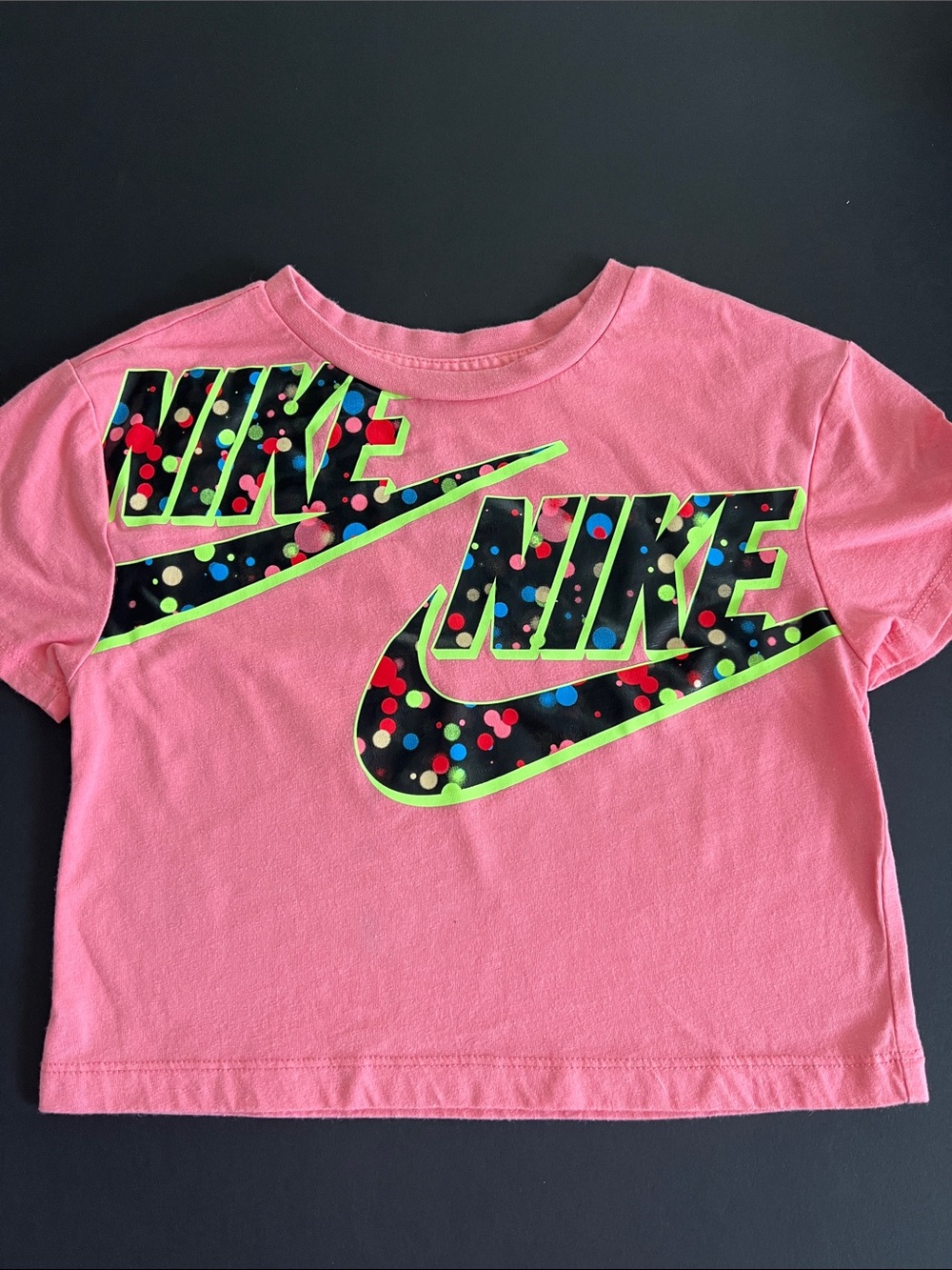 Nike Pink Short Sleeve Tee with Neon Accented Logo